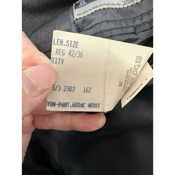 Brooks‎ Brothers Jacket 42 R Gray Wool Madison 1818 Estrato Trabaldo Tonga Italy - Picture 9 of 10